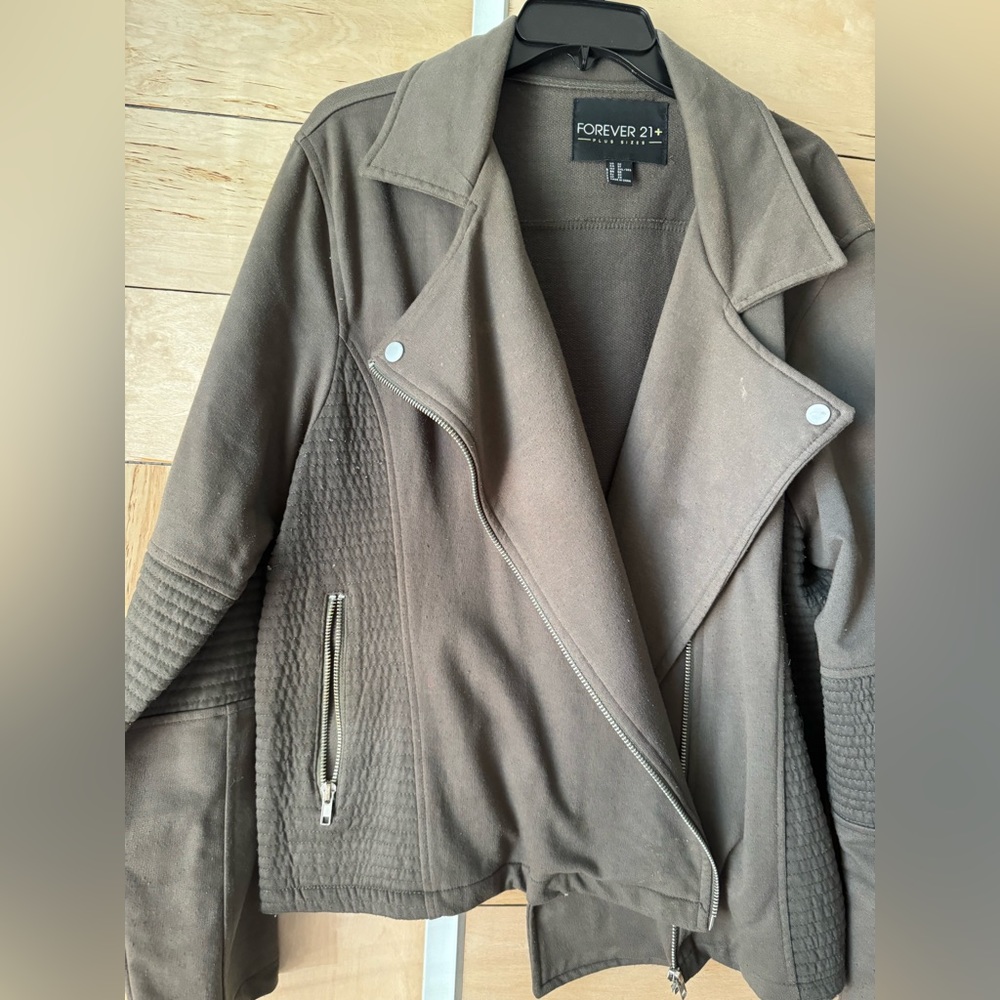 Forever 21+ Moto jacket hunter Green - Picture 2 of 3